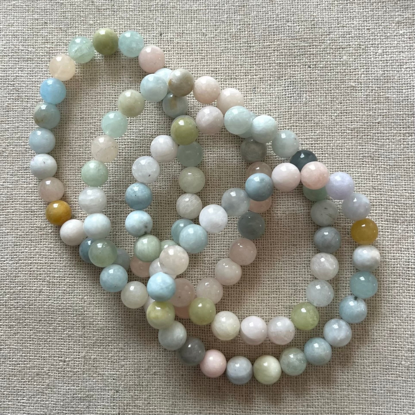 Morganite 8mm Beaded Bracelet - Divine Love