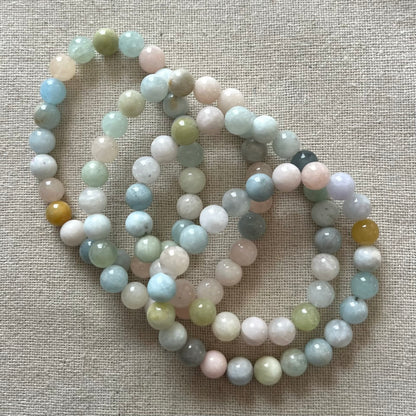 Morganite 8mm Beaded Bracelet - Divine Love