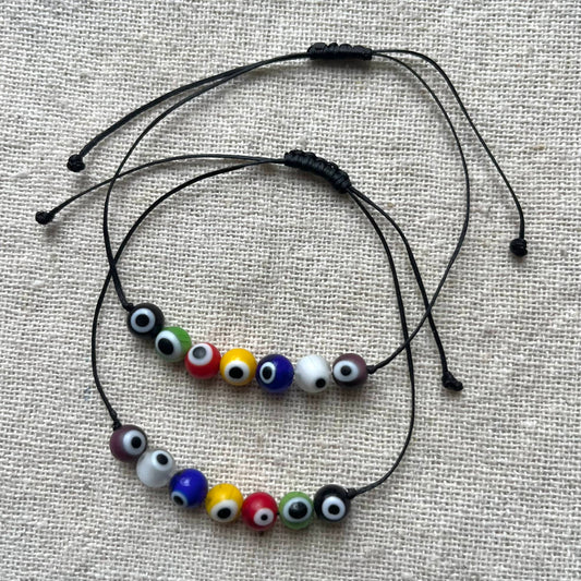 Coloured Evil Eye Cord Bracelet