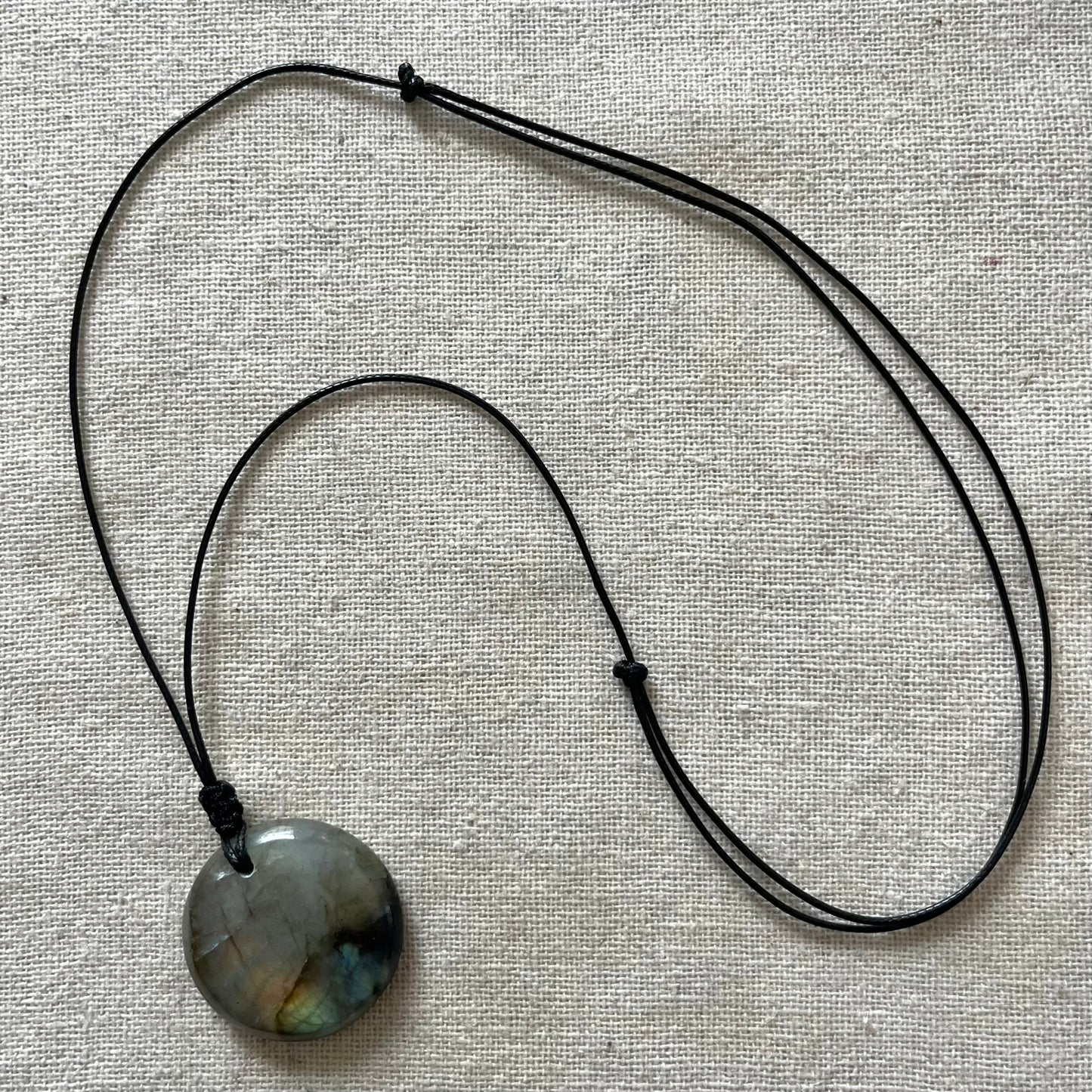 Labradorite Circle Pendant - ONE OF A KIND