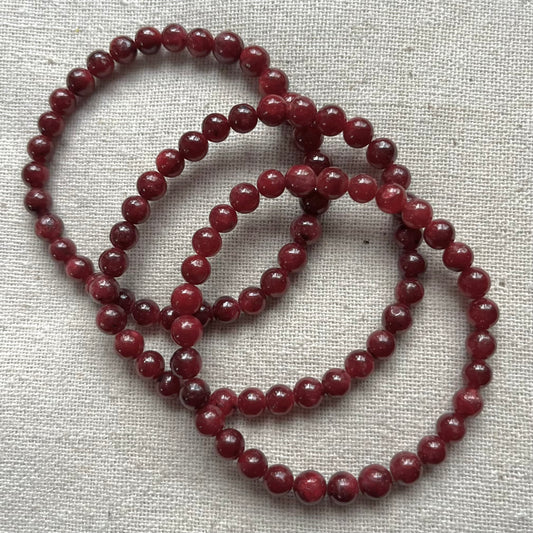 Ruby 6mm Beaded Bracelet - Passion