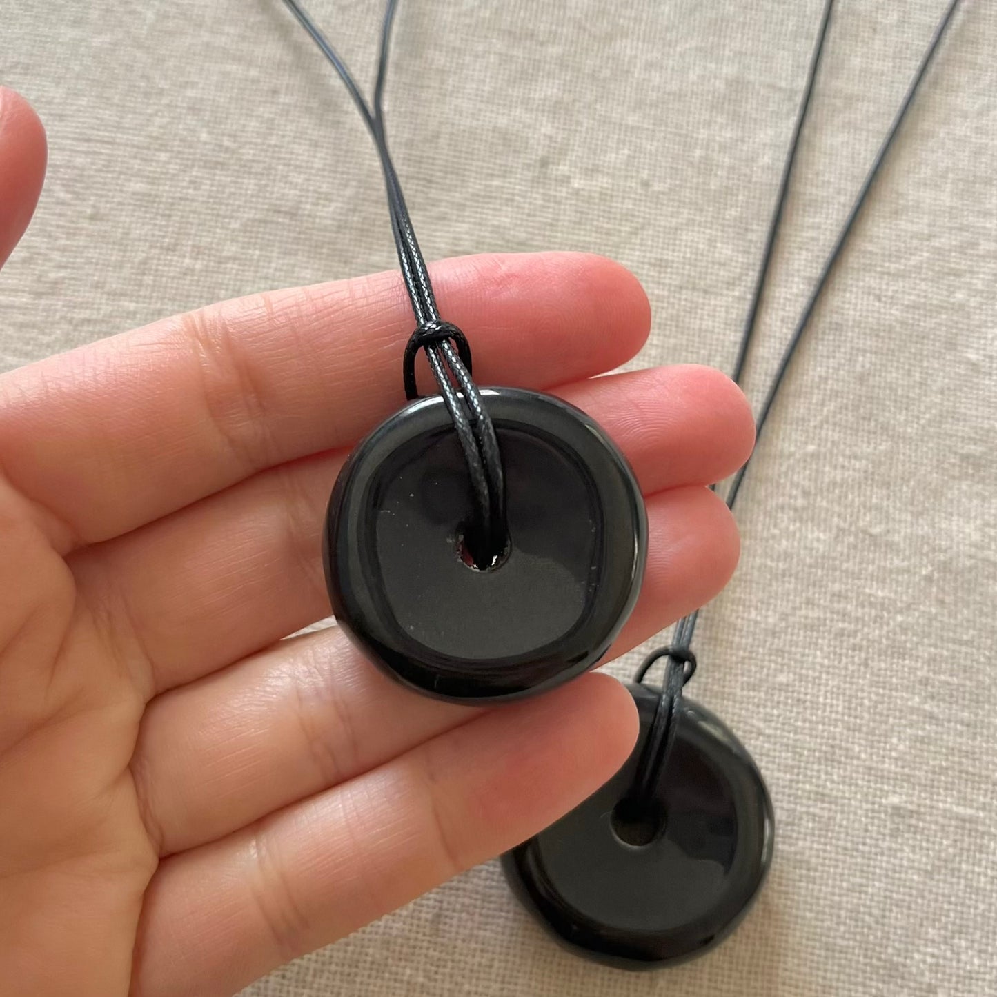 Circle of Light Pendant - Obsidian