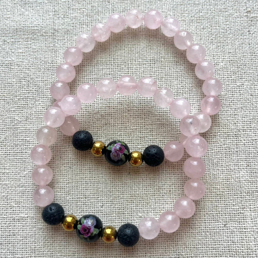 Flower of Protection Bracelet - Rose Quartz