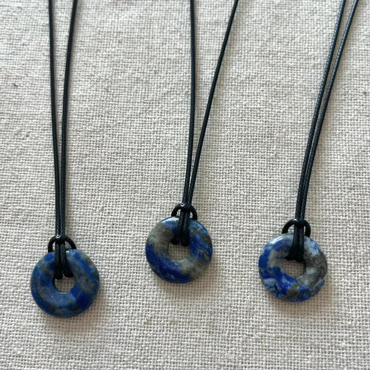Disc Pendant - Lapis Lazuli