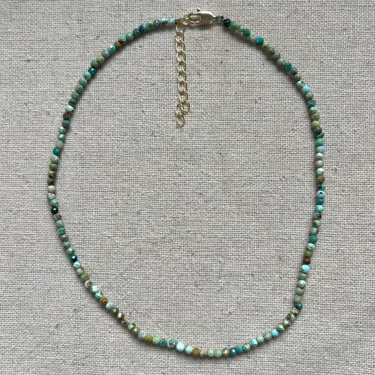 Turquoise 3mm Facet Beaded Necklace - Wisdom