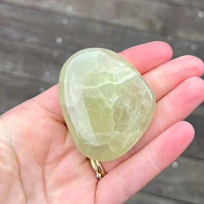 Prehnite Palm Stone Crystal - Protection, Emotional Healing