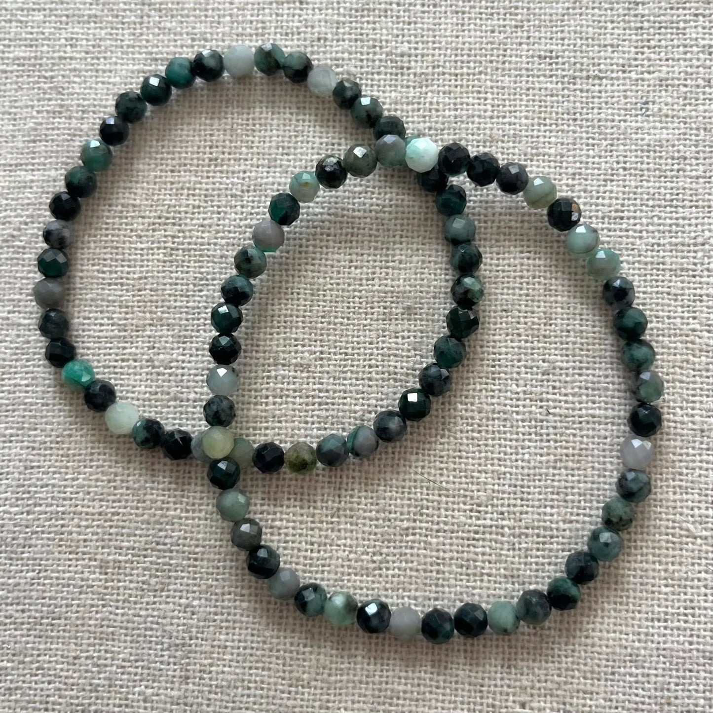 Emerald 4mm Facet Beaded Bracelet - Renewal