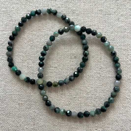 Emerald 4mm Facet Beaded Bracelet - Renewal