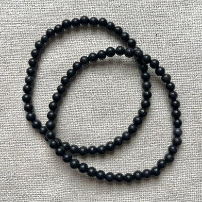 Shungite 4mm Beaded Bracelet - Detoxification