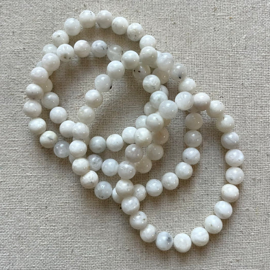Moonstone 8mm Beaded Bracelet - Intuition