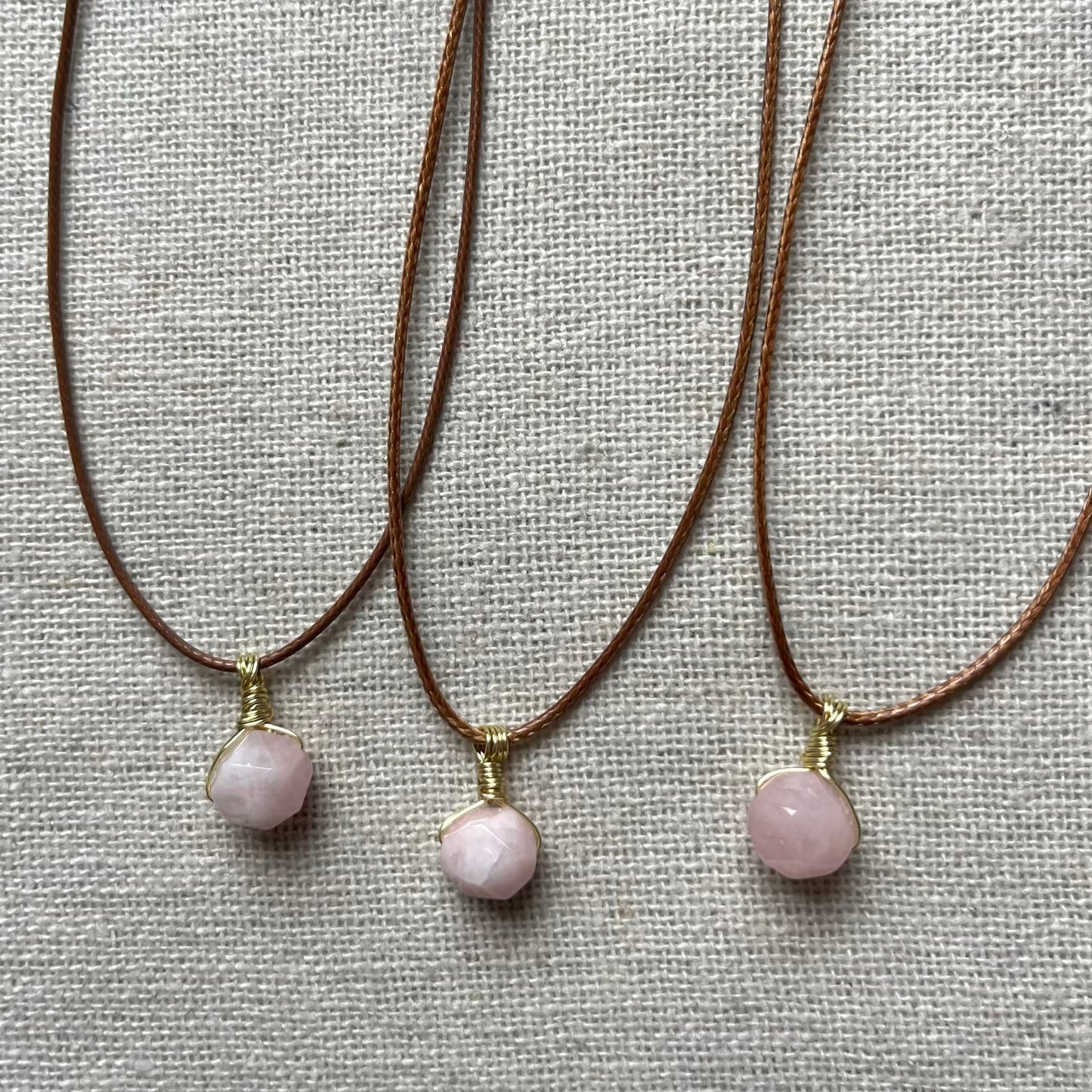 Mini Geo Pendant - Pink Morganite