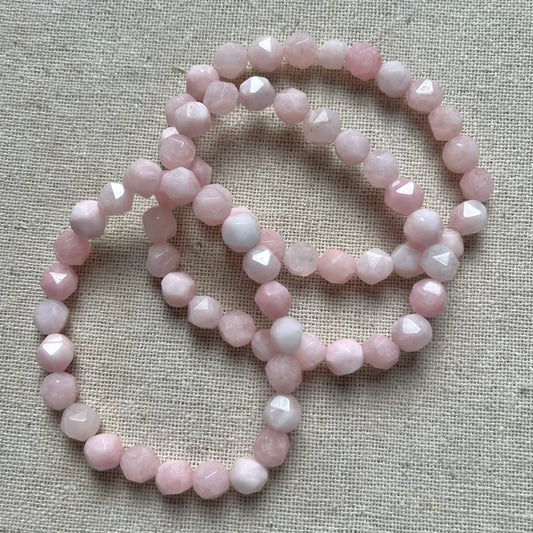 Pink Morganite 8mm Facet Beaded Bracelet - Compassion
