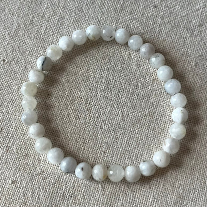 Moonstone 6mm Beaded Bracelet - Intuition