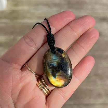 Labradorite Oval Small Pendant - ONE OF A KIND