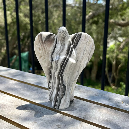 Zebra Aragonite Medium Angel Crystal - Grounding, Harmonising, Supportive