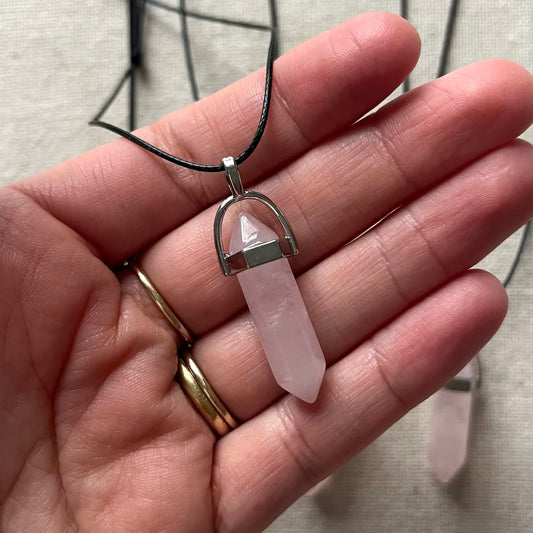 Energy Point Pendant - Rose Quartz