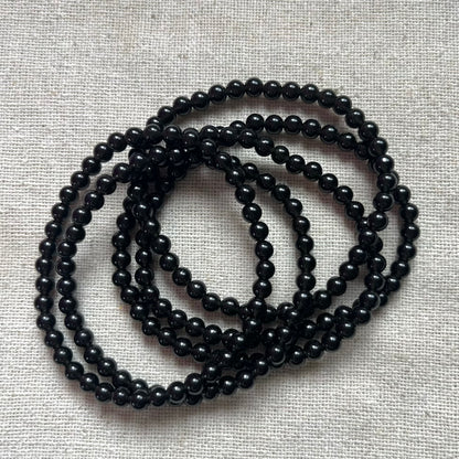 Obsidian 4mm Beaded Bracelet - Protection