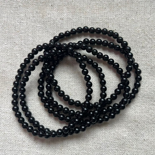 Obsidian 4mm Beaded Bracelet - Protection