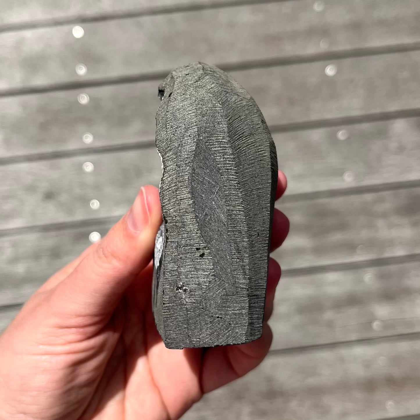 Black Amethyst Medium Base Cut Geode Crystal - Calming, Protective, Balancing