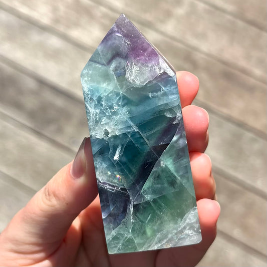 Candy Fluorite Small Tower Crystal - Vibrant, Clarifying, Uplifting
