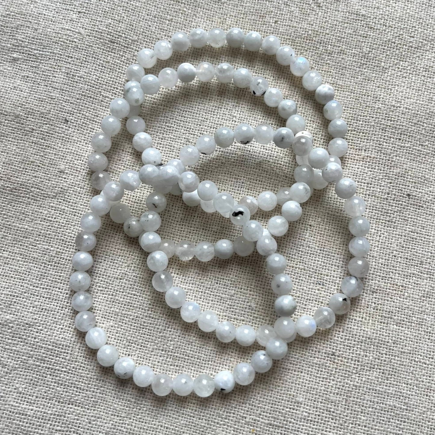Rainbow Moonstone 6mm Beaded Bracelet - Intuition