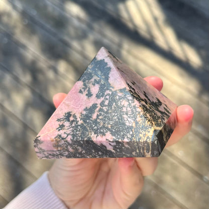 Rhodonite Pyramid Crystal - Compassion, Love