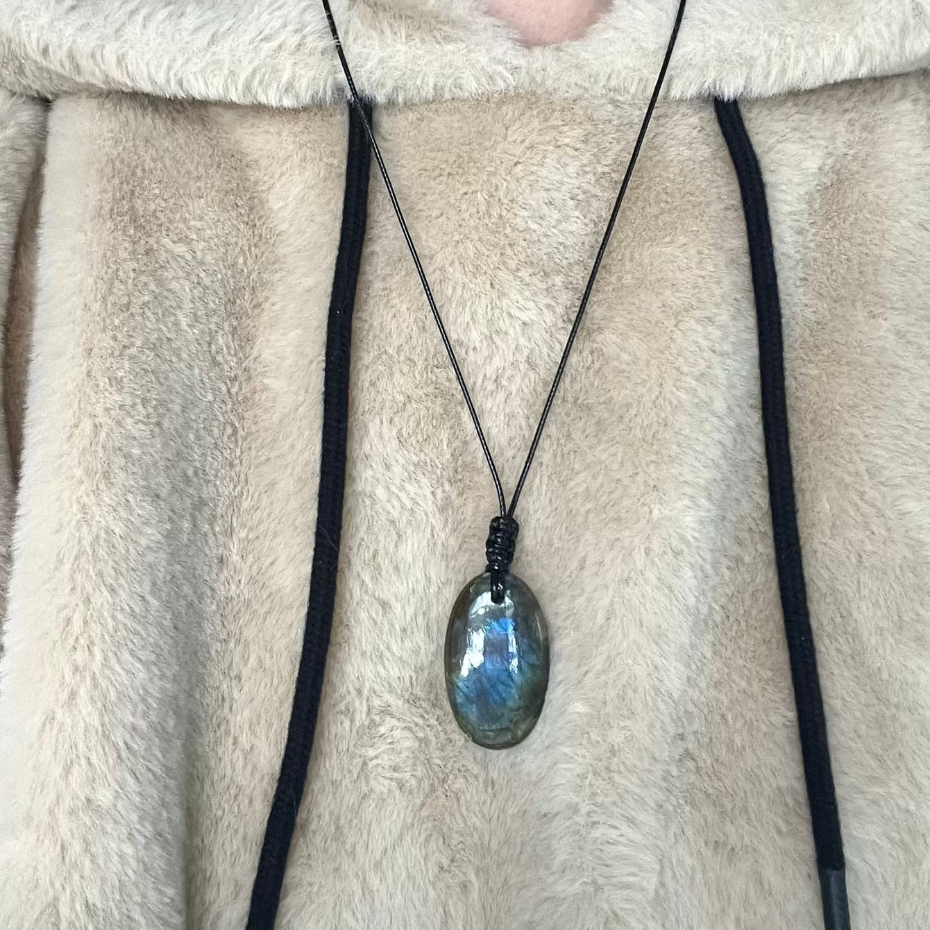 Labradorite Oval Small Pendant - ONE OF A KIND