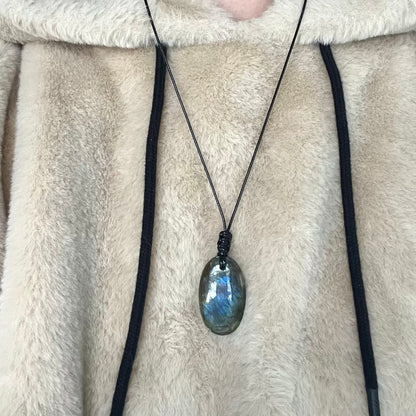 Labradorite Oval Small Pendant - ONE OF A KIND