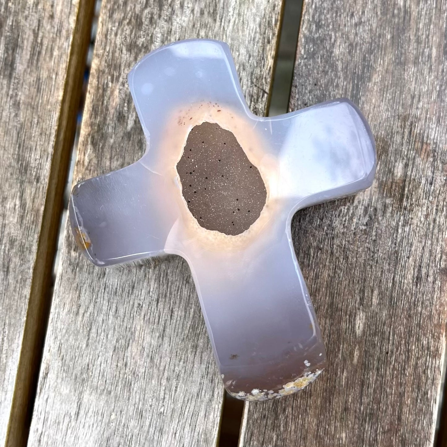 Agate Large Cross Crystal - Grounding, Harmonising, Protective