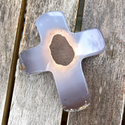 Agate Large Cross Crystal - Grounding, Harmonising, Protective