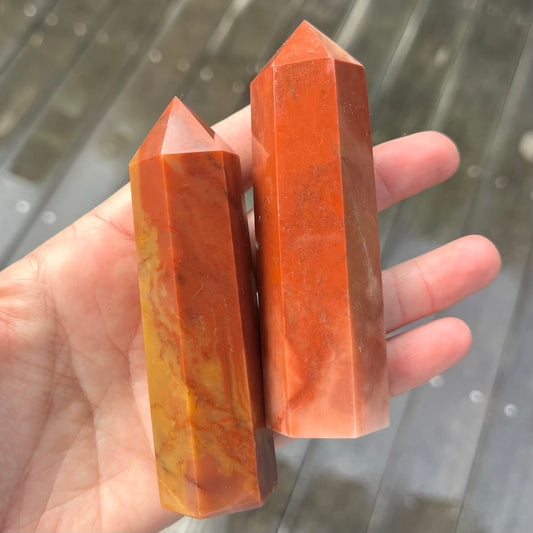 Red Jasper Medium Point Crystal - Strength, Stability, Resilience