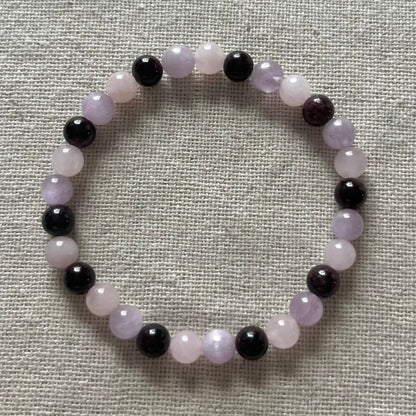 Eros Love Bracelet - Kunzite, Rose Quartz & Garnet
