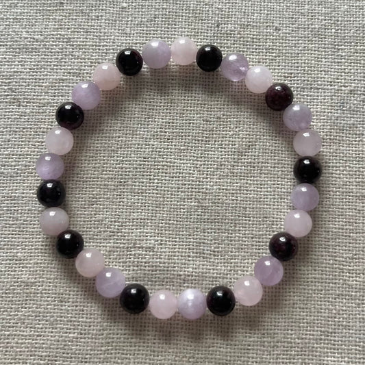 Eros Love Bracelet - Kunzite, Rose Quartz & Garnet