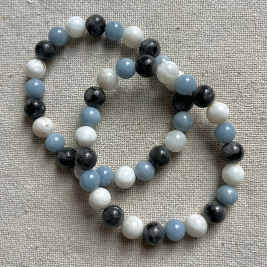 Intuition Bracelet - Angelite, Moonstone, Labradorite