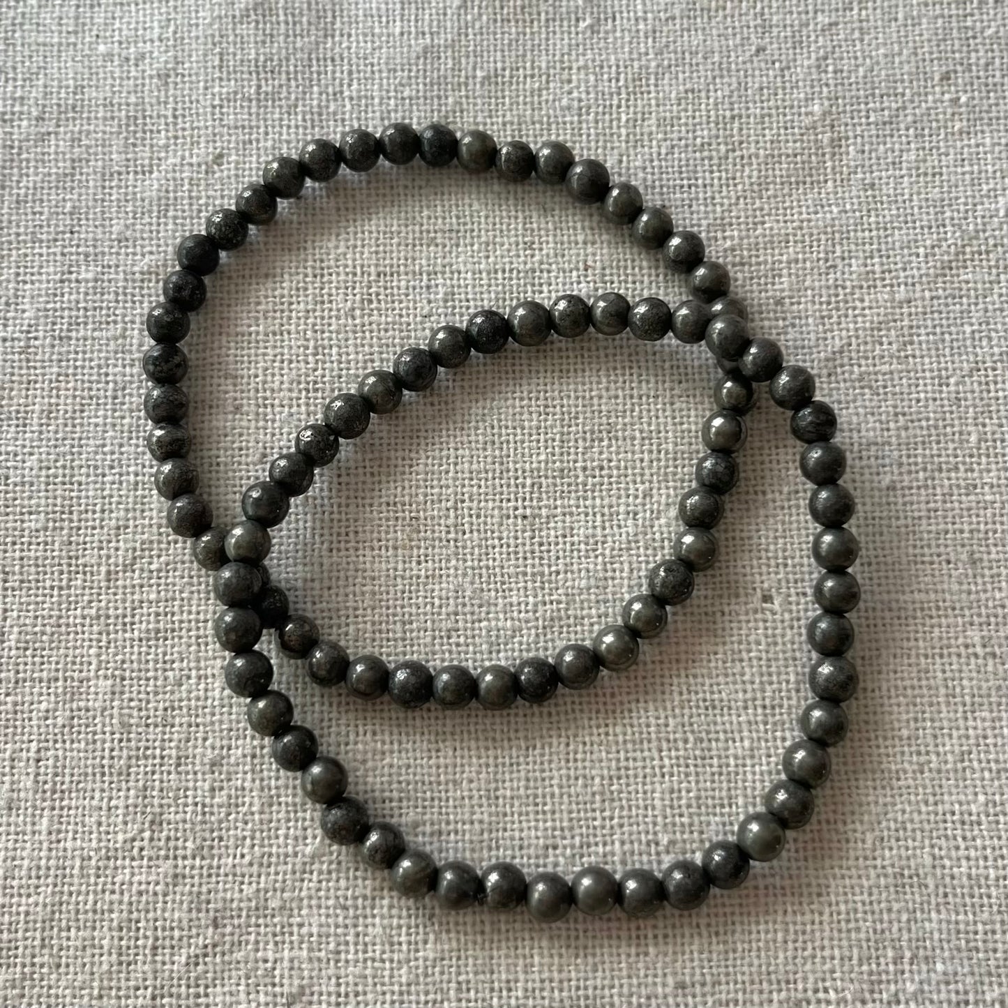 Pyrite 4mm Beaded Bracelet - Wealth