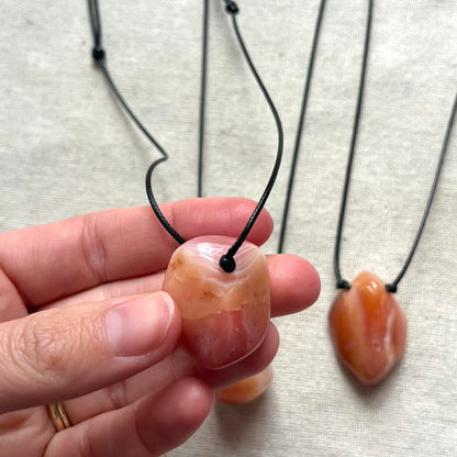Joy Pendant - Peach Agate