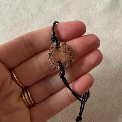 Copper Oval Cord Bracelet - Energy, Vitality, Balance
