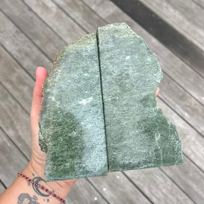 Jadeite Crystal Bookend Pair - Balance, Stability