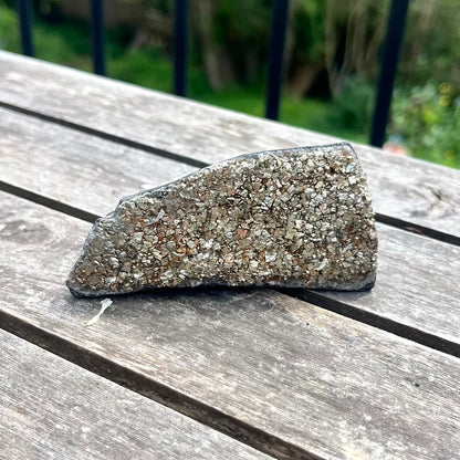 Pyrite on Shungite Raw Crystal - Abundance, Protection