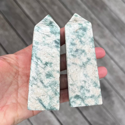 Tree Agate Medium Tower Crystal - Protection, Harmony