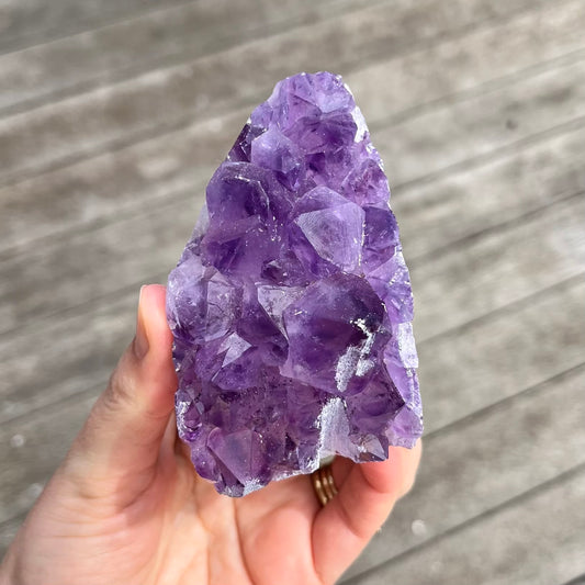 Amethyst Medium Base-Cut Crystal -  Calm, Protection & Balance