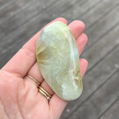 Prehnite Palm Stone Crystal - Protection, Emotional Healing