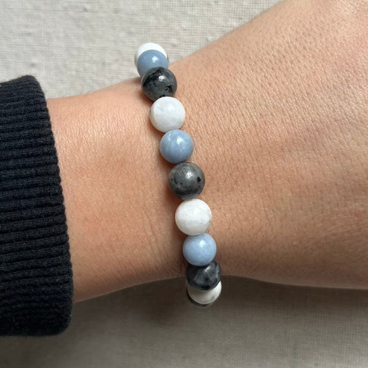 Intuition Bracelet - Angelite, Moonstone, Labradorite