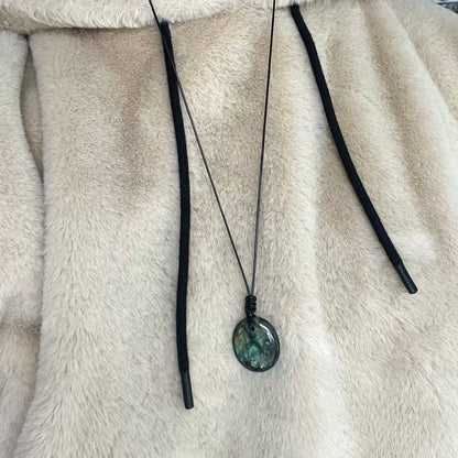 Labradorite Oval Small Pendant - ONE OF A KIND