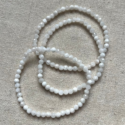 Moonstone 4mm Facet Beaded Bracelet - Intuition