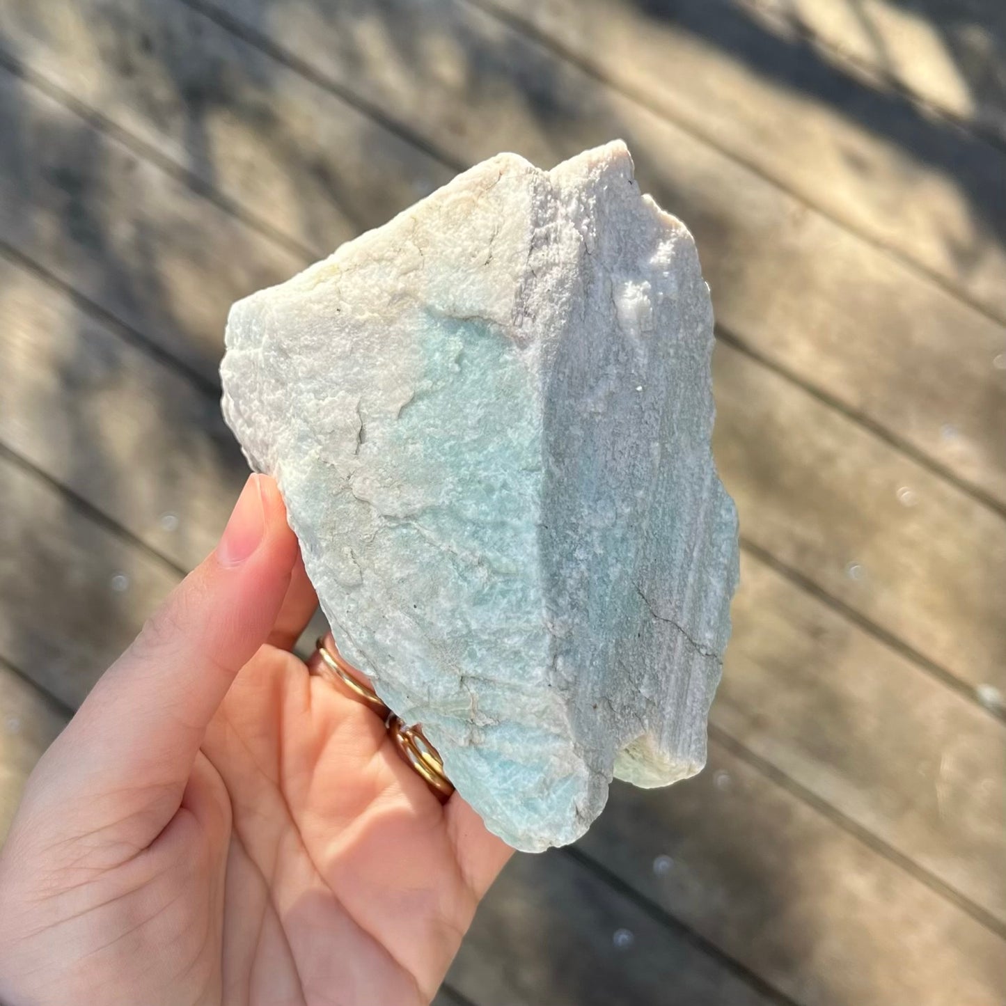Amazonite Large Raw Stone - Calm, Empowering