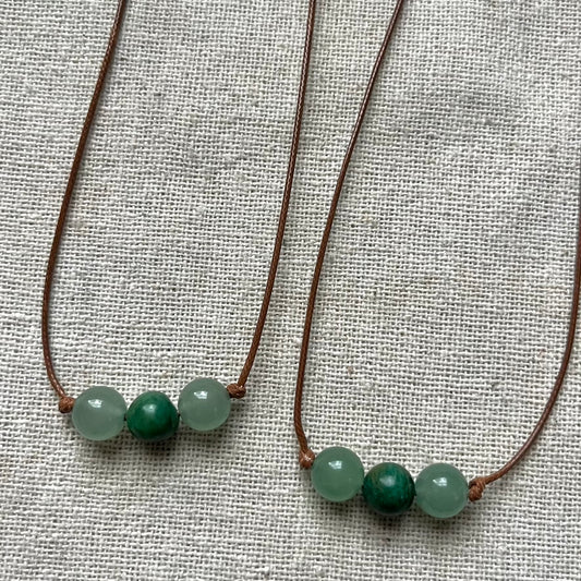 Lucky Fortune Necklace - Jade & Green Aventurine