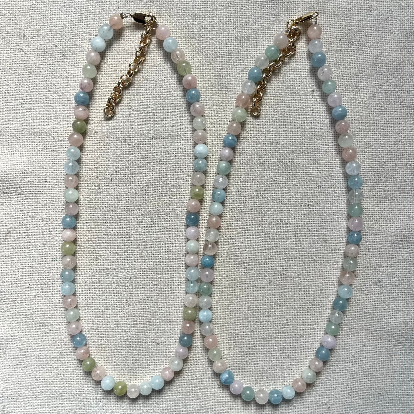 Morganite 6mm Beaded Necklace - Divine Love