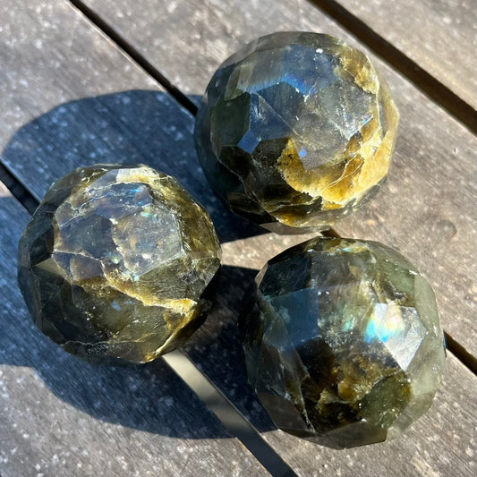 Labradorite Faceted Crystal Sphere - Intuition, Transformation