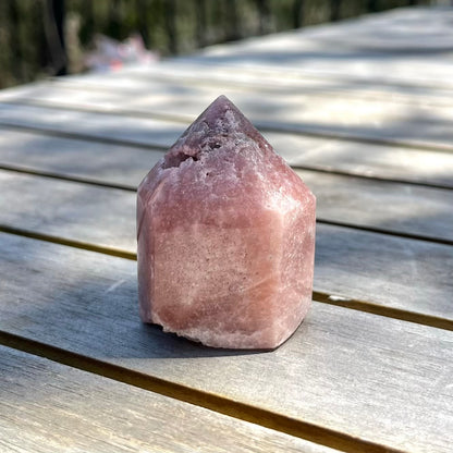 Pink Amethyst Small Tower Crystal - Calming, Protective, Heart-Centred